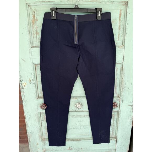 J. Crew Pixie Navy Blue Pants Elastic Waist Zipper Back - Size Women's 16R - Picture 2 of 8
